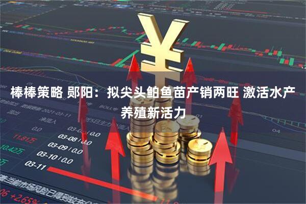 棒棒策略 郧阳：拟尖头鲌鱼苗产销两旺 激活水产养殖新活力