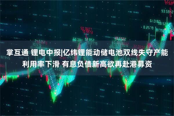 掌互通 锂电中报|亿纬锂能动储电池双线失守产能利用率下滑 有息负债新高欲再赴港募资
